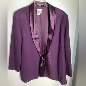 Vintage Elegant Purple Blazer With Satin Trim by N.R.1